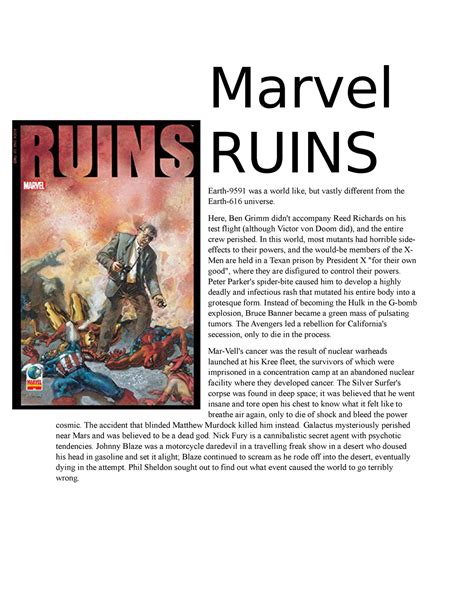 marvel ruins earth|Ruins